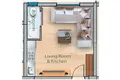 Студия 1 комната 36 м² Trikomo, Северный Кипр